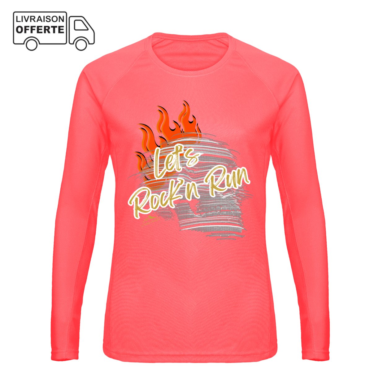 T-Shirt ML Running - 1ère couche Femme - Collection Rock'n Run - Le Traileur Anonyme