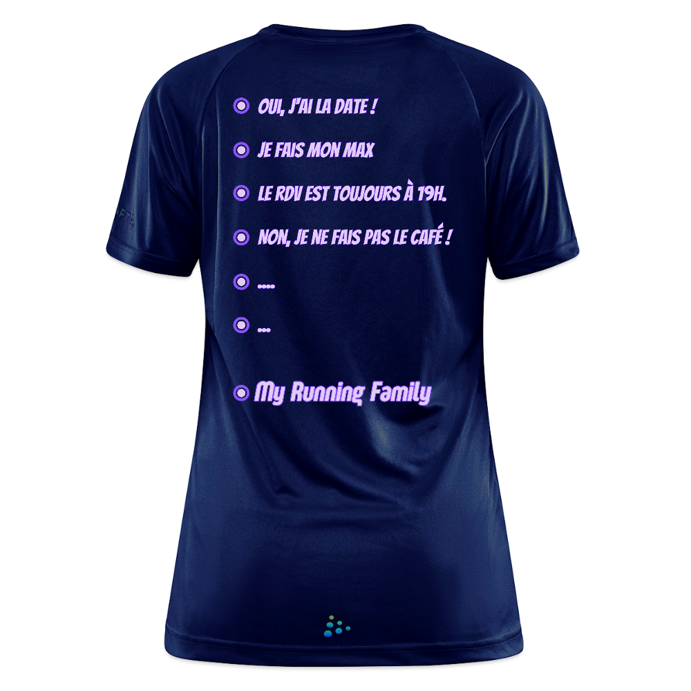 T-shirt Sport CRAFT Femme - Personnalisation Cass - marine foncé