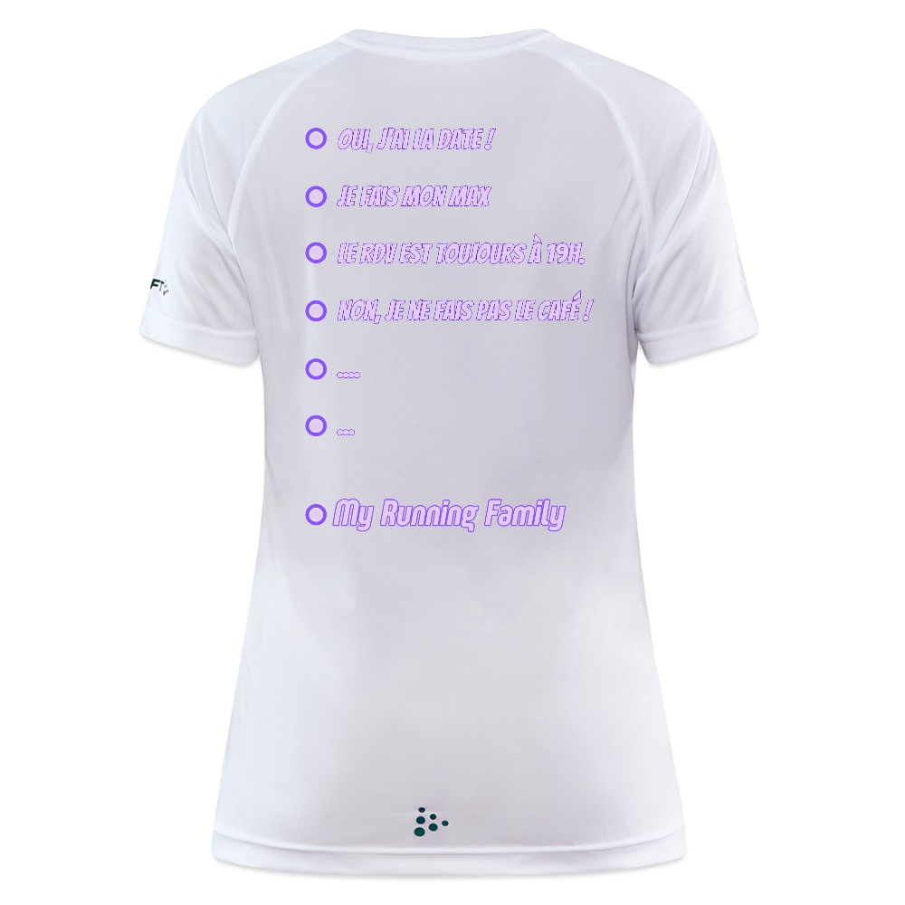 T-shirt Sport CRAFT Femme - Personnalisation Cass - blanc