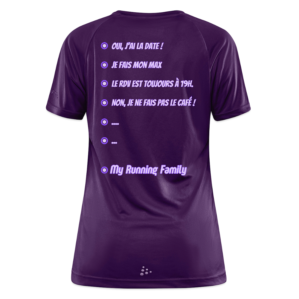 T-shirt Sport CRAFT Femme - Personnalisation Cass - lila