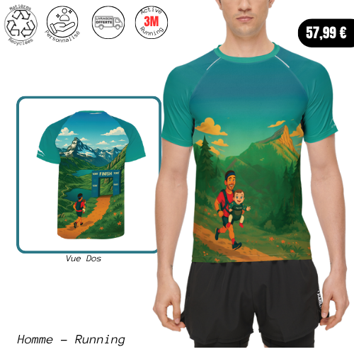 T-Shirt Running Homme -Dry Fit 3M Active - Personnalisation FM