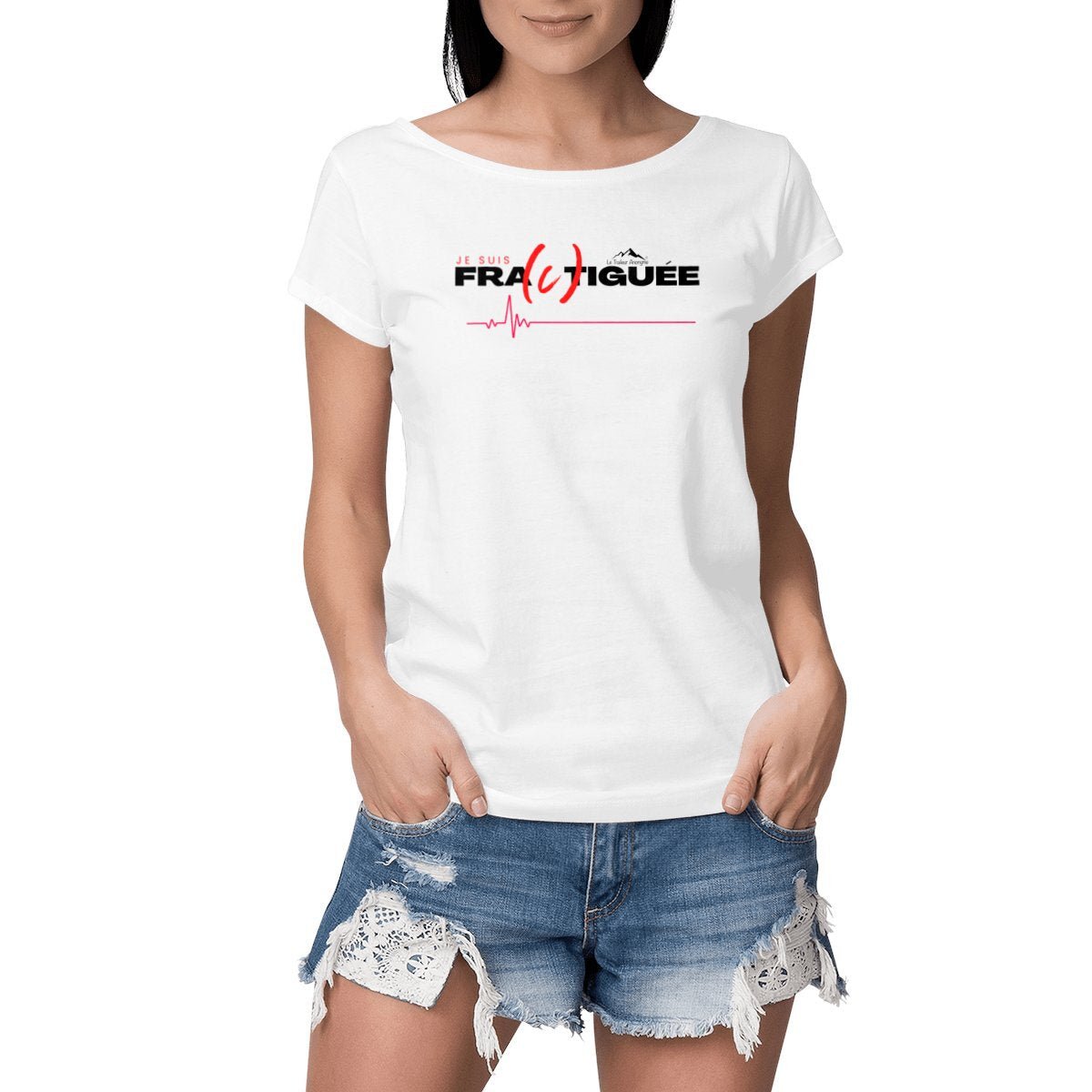 T-Shirt Coton Bio Slub Premium - Femme - Collection "Fractiguée" - Le Traileur Anonyme