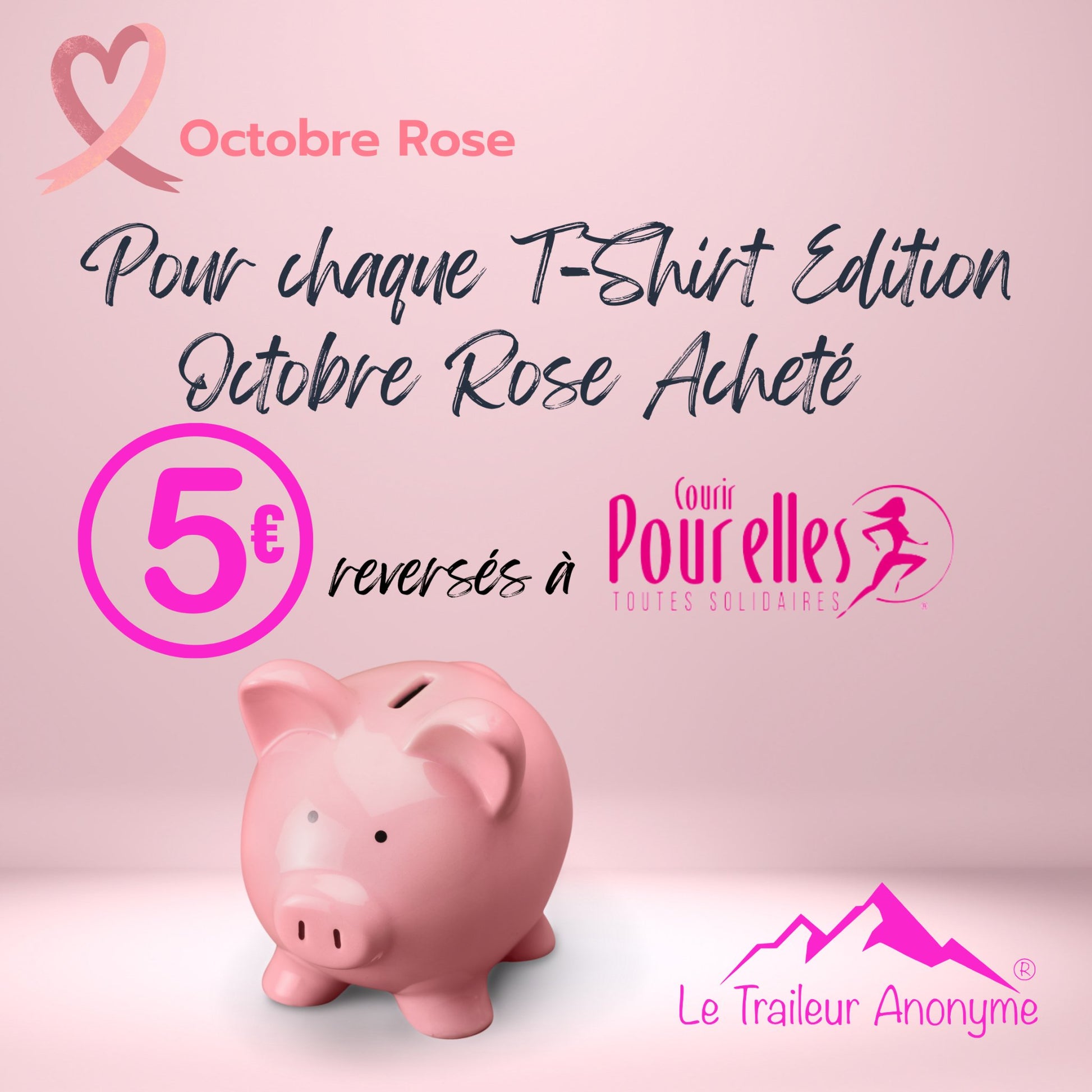 🩷 T-Shirt Femme Sport Premium - Edition Octobre Rose 2023🩷 - Le Traileur Anonyme