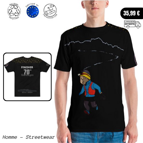 T-Shirt Homme - Personnalisation Cédric V. - Saintélyon 2024 - Le Traileur Anonyme