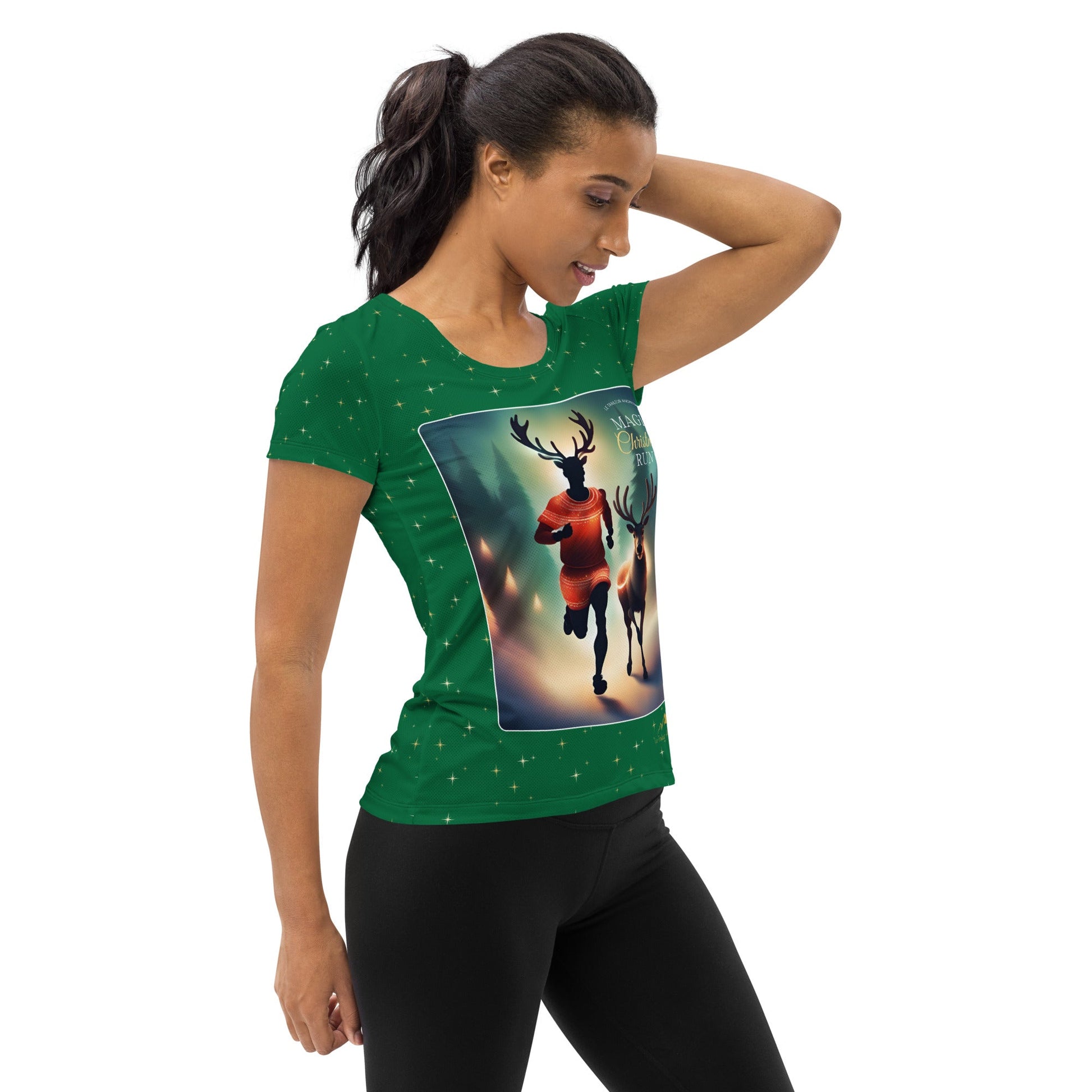 T-Shirt Running - Femme - Christmas Run - Green - Le Traileur Anonyme