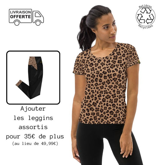 T-Shirt Running - Femme - Collection Léopard Classic - Le Traileur Anonyme