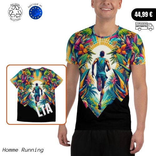 T-Shirt Running Homme - Tropical Run - Le Traileur Anonyme