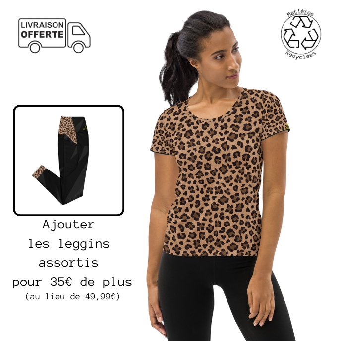 T-Shirt Sport - Femme - Collection Hommage Léopard- Kathrine S. - Le Traileur Anonyme